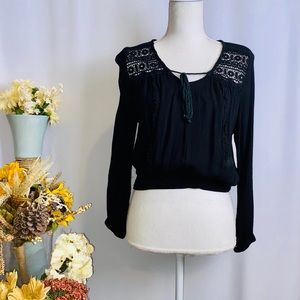 Ethereal size Small Black Long Sleeve Blouse